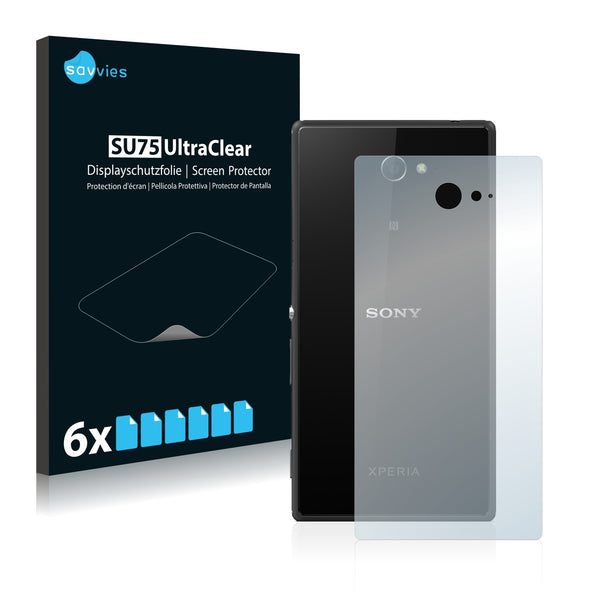 6x Savvies SU75 Screen Protector for Sony Xperia M2 D2306 (Back)