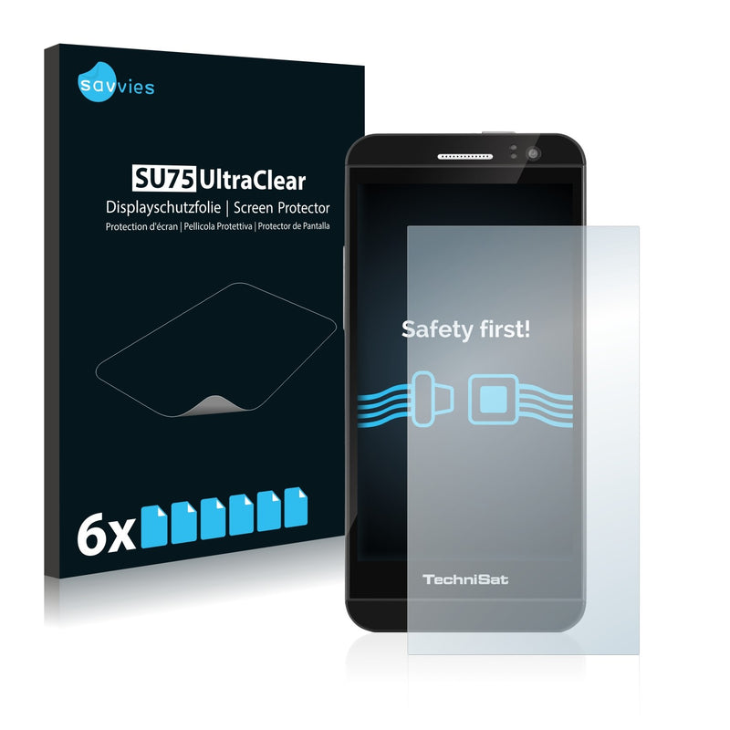 6x Savvies SU75 Screen Protector for TechniSat TechniPhone 5