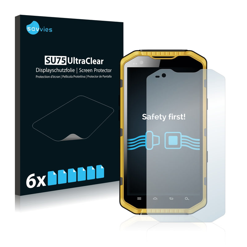 6x Savvies SU75 Screen Protector for RugGear RG700