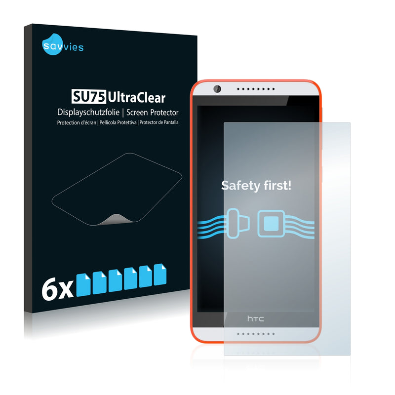 6x Savvies SU75 Screen Protector for HTC Desire 820s