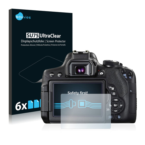 6x Savvies SU75 Screen Protector for Canon EOS 750D