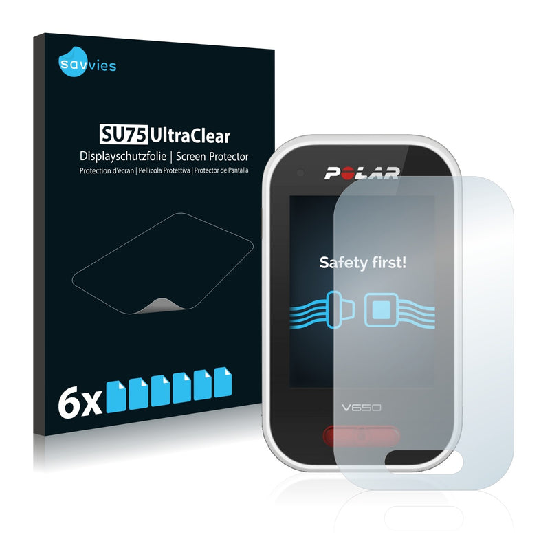 6x Savvies SU75 Screen Protector for Polar V650