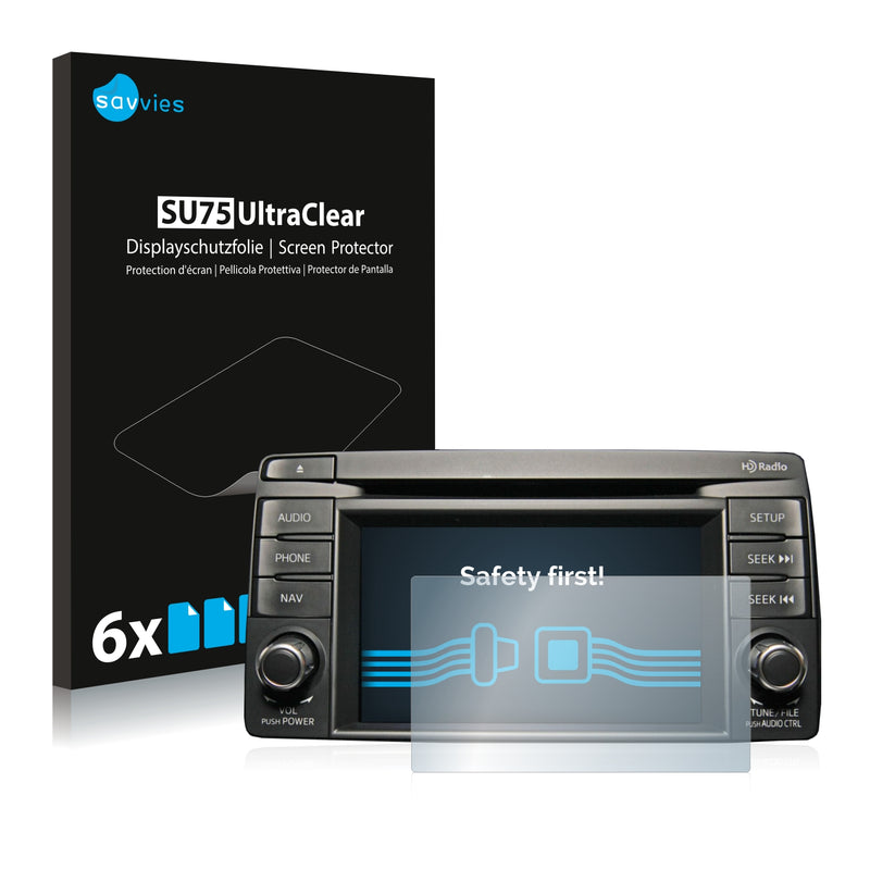 6x Savvies SU75 Screen Protector for Mazda Navigation System CX-5 (2012-2014)