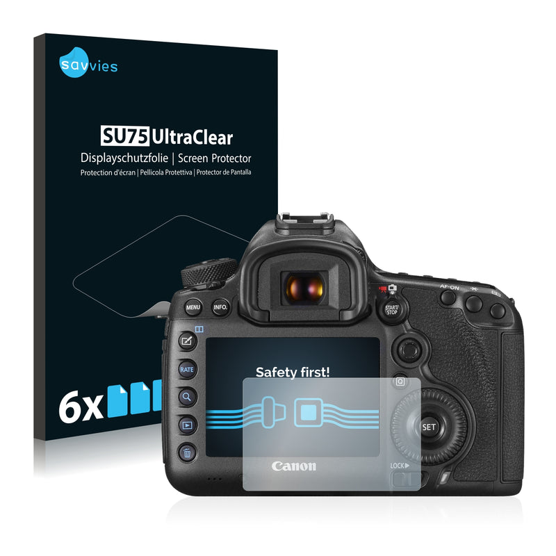 6x Savvies SU75 Screen Protector for Canon EOS 5DS