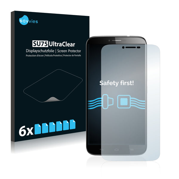 6x Savvies SU75 Screen Protector for Alcatel One Touch Hero 2+