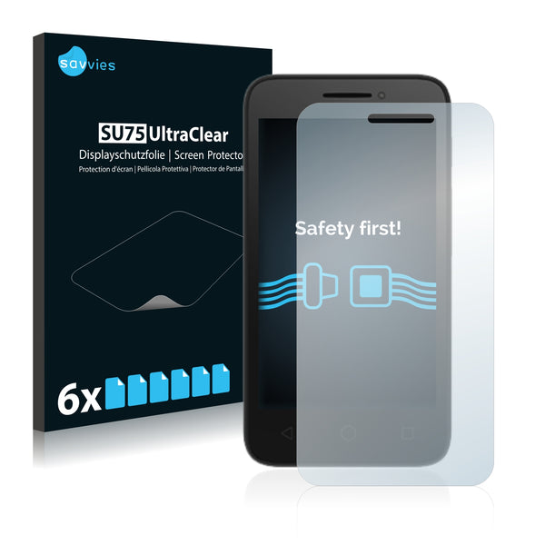 6x Savvies SU75 Screen Protector for Alcatel Pixi 3 (4.0) 3G