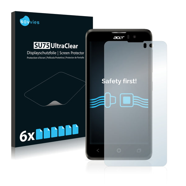 6x Savvies SU75 Screen Protector for Acer Liquid Z520 Plus