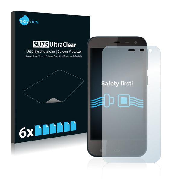 6x Savvies SU75 Screen Protector for Phicomm Clue M
