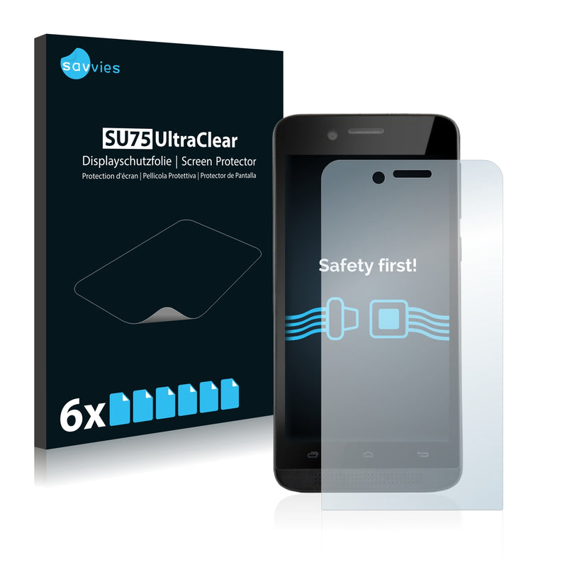 6x Savvies SU75 Screen Protector for GoClever Quantum 450 LTE 2015