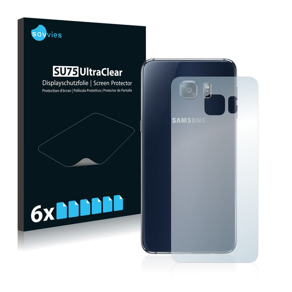 6x Savvies SU75 Screen Protector for Samsung Galaxy S6 Edge Plus (Back)