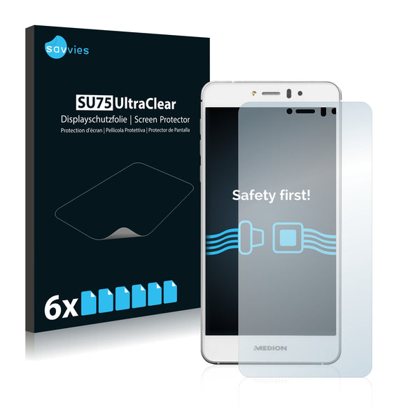 6x Savvies SU75 Screen Protector for Medion Life X5020 (MD 99367)