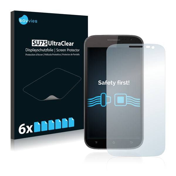 6x Savvies SU75 Screen Protector for Yezz Andy 5Ei2