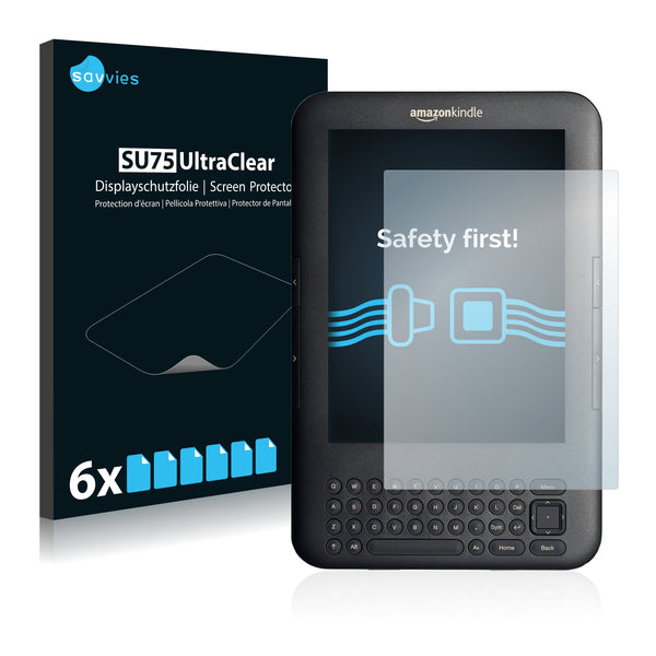 6x Savvies SU75 Screen Protector for Amazon Kindle 3