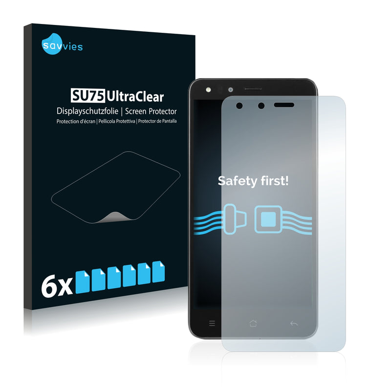 6x Savvies SU75 Screen Protector for Medion Life P5004 (MD 99369) (Cam left)