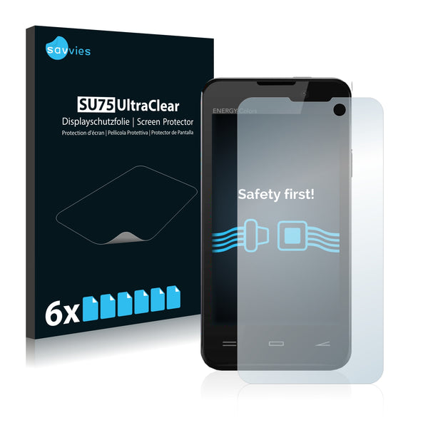 6x Savvies SU75 Screen Protector for Energy Sistem Energy Phone Colors