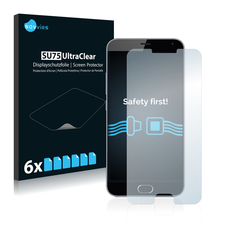 6x Savvies SU75 Screen Protector for Meizu M3 note