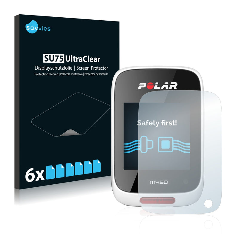 6x Savvies SU75 Screen Protector for Polar M450