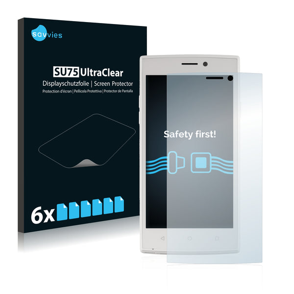 6x Savvies SU75 Screen Protector for Medion Life E5005 (MD 99915)