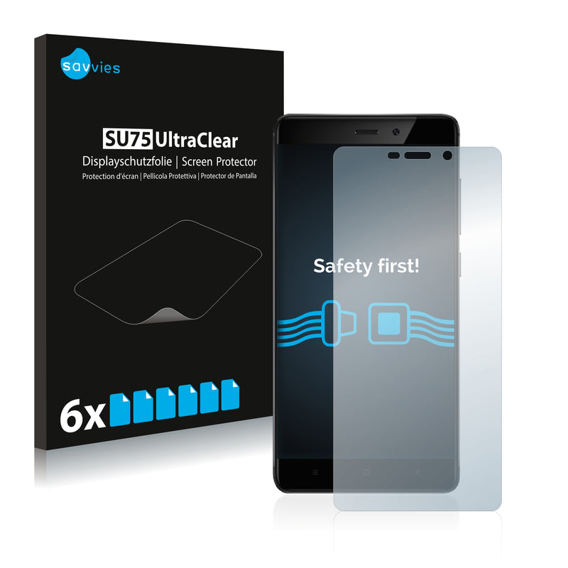 6x Savvies SU75 Screen Protector for Xiaomi Redmi 4 Pro