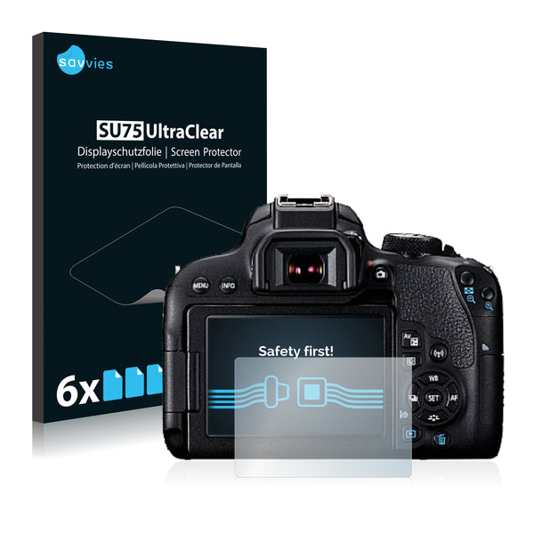 6x Savvies SU75 Screen Protector for Canon EOS 800D