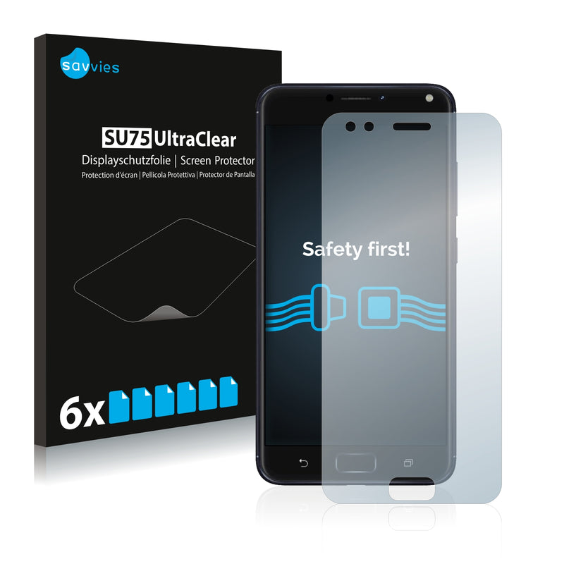 6x Savvies SU75 Screen Protector for Asus ZenFone 4 ZE554KL