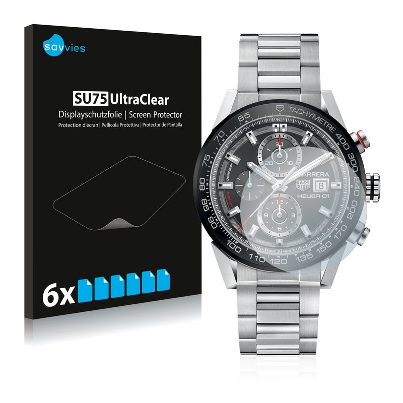 6x Savvies SU75 Screen Protector for TAG Heuer Carrera (45 mm)