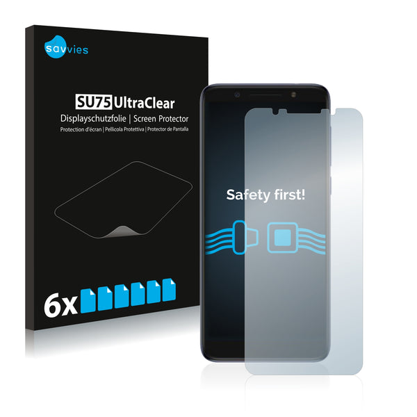 6x Savvies SU75 Screen Protector for Alcatel 3X 2018