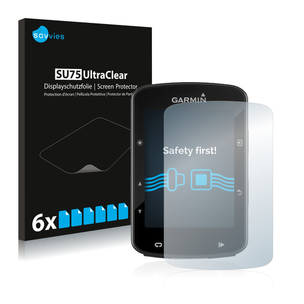 6x Savvies SU75 Screen Protector for Garmin Edge 520 Plus