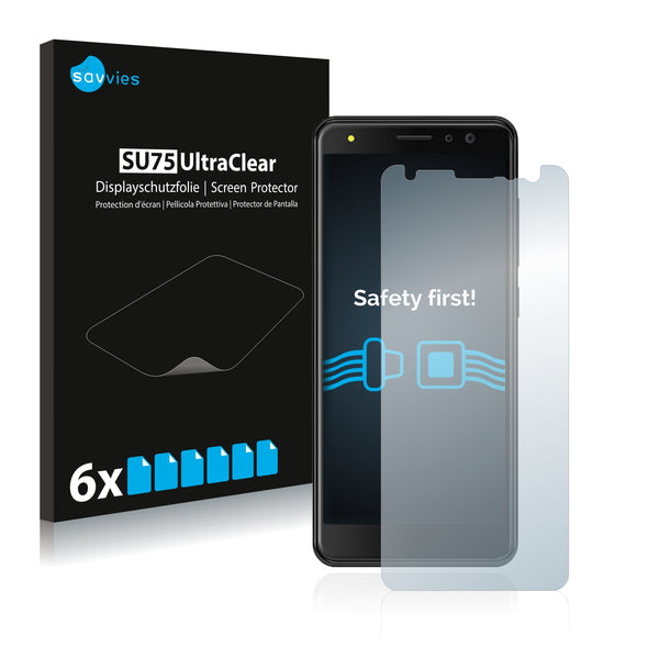 6x Savvies SU75 Screen Protector for Energizer Power Max P490S