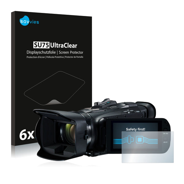 6x Savvies SU75 Screen Protector for Canon Legria HF G26