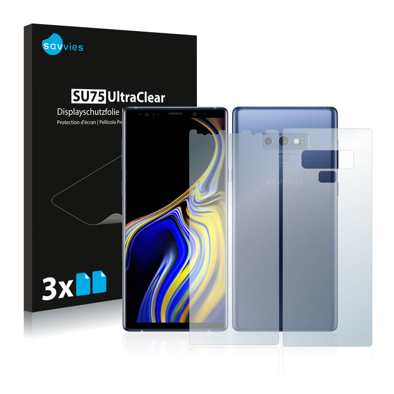 6x Savvies SU75 Screen Protector for Samsung Galaxy Note 9 (Front + Back)