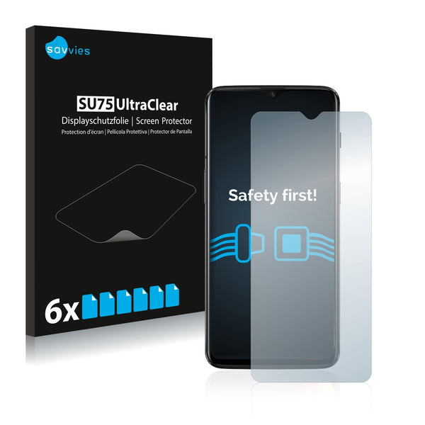 6x Savvies SU75 Screen Protector for OnePlus 6T