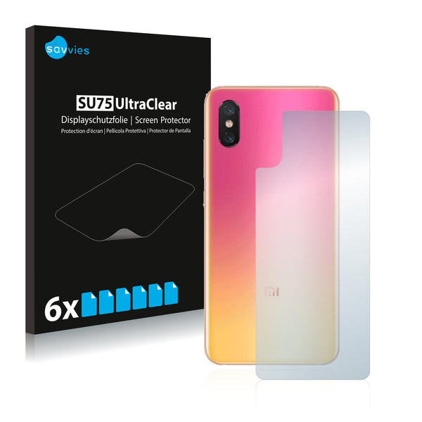 6x Savvies SU75 Screen Protector for Xiaomi Mi 8 Pro (Back)