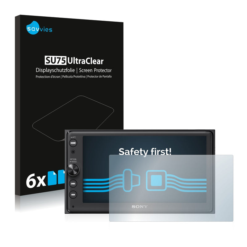6x Savvies SU75 Screen Protector for Sony XAV-AX100 (6.4)