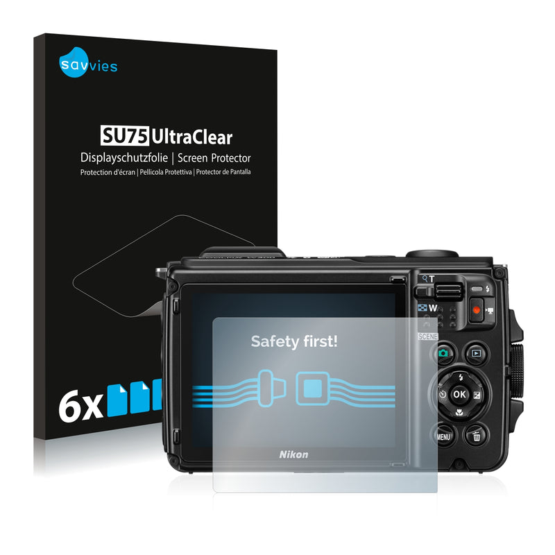 6x Savvies SU75 Screen Protector for Nikon Coolpix AW300