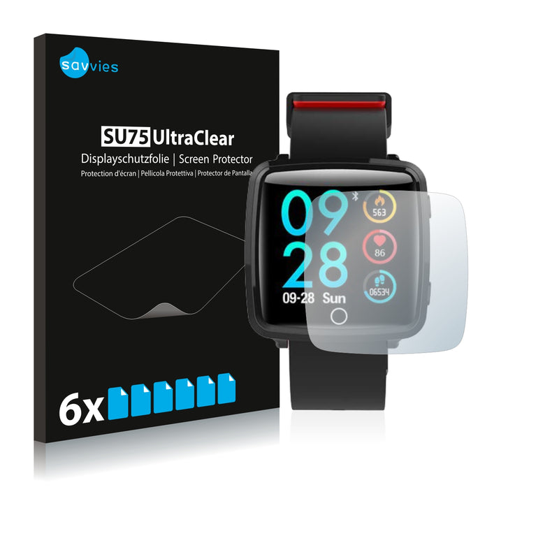 6x Savvies SU75 Screen Protector for CanMixs Smart Watch CM09