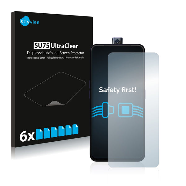 6x Savvies SU75 Screen Protector for Oppo F11 Pro