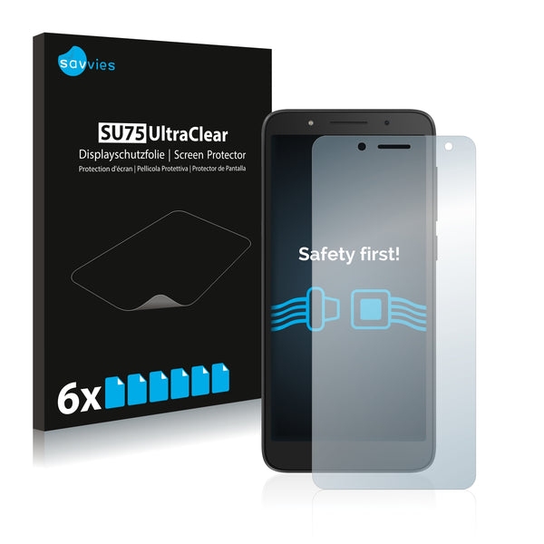 6x Savvies SU75 Screen Protector for Alcatel 1C 2019