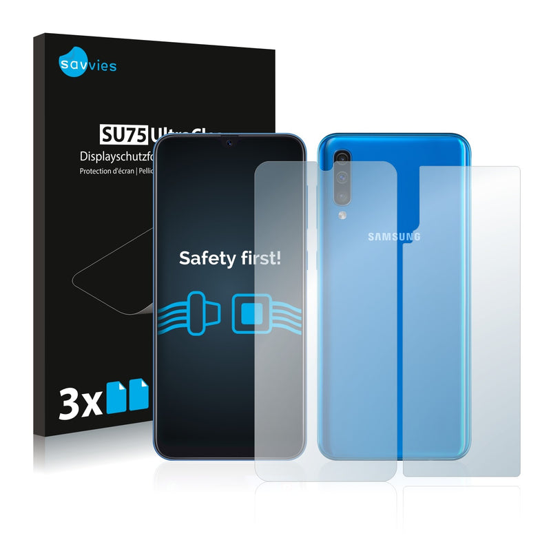 6x Savvies SU75 Screen Protector for Samsung Galaxy A50 (Front + Back)