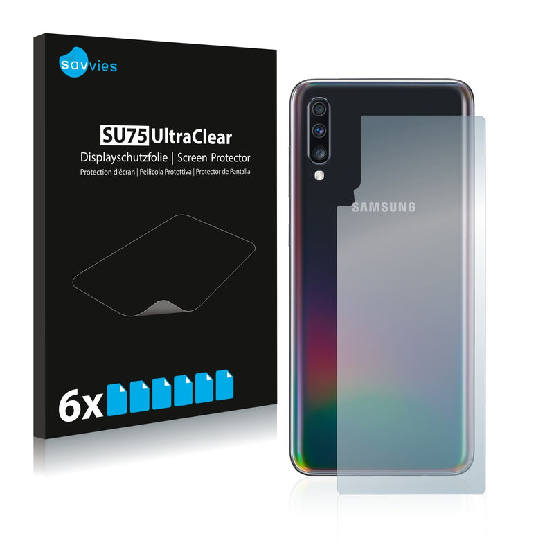 6x Savvies SU75 Screen Protector for Samsung Galaxy A70 (Back)