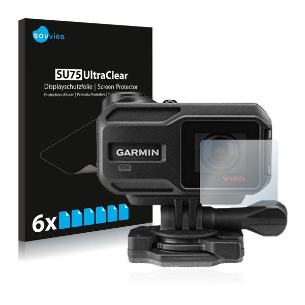 6x Savvies SU75 Screen Protector for Garmin Virb X (Lens)