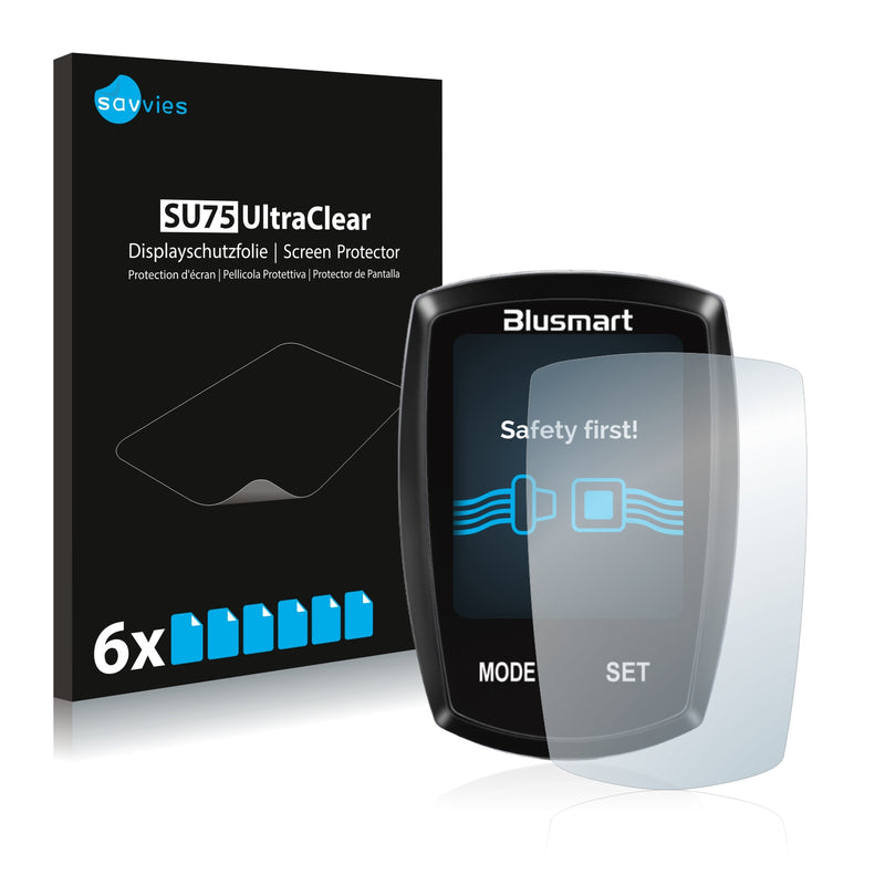 6x Savvies SU75 Screen Protector for Blusmart Fahrradcomputer 1.8