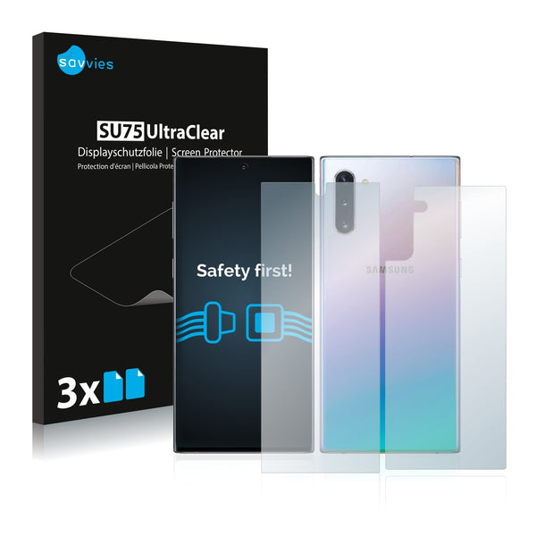 6x Savvies SU75 Screen Protector for Samsung Galaxy Note 10 (Front + Back)