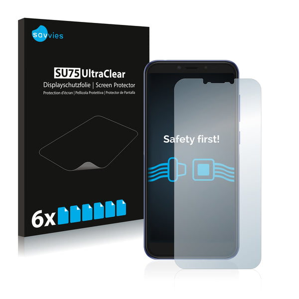 6x Savvies SU75 Screen Protector for Alcatel 1S 2019