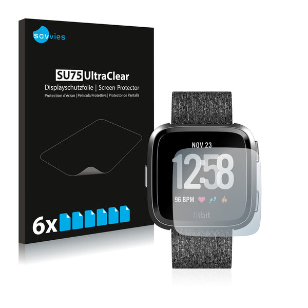 6x Savvies SU75 Screen Protector for Fitbit Versa Special Edition