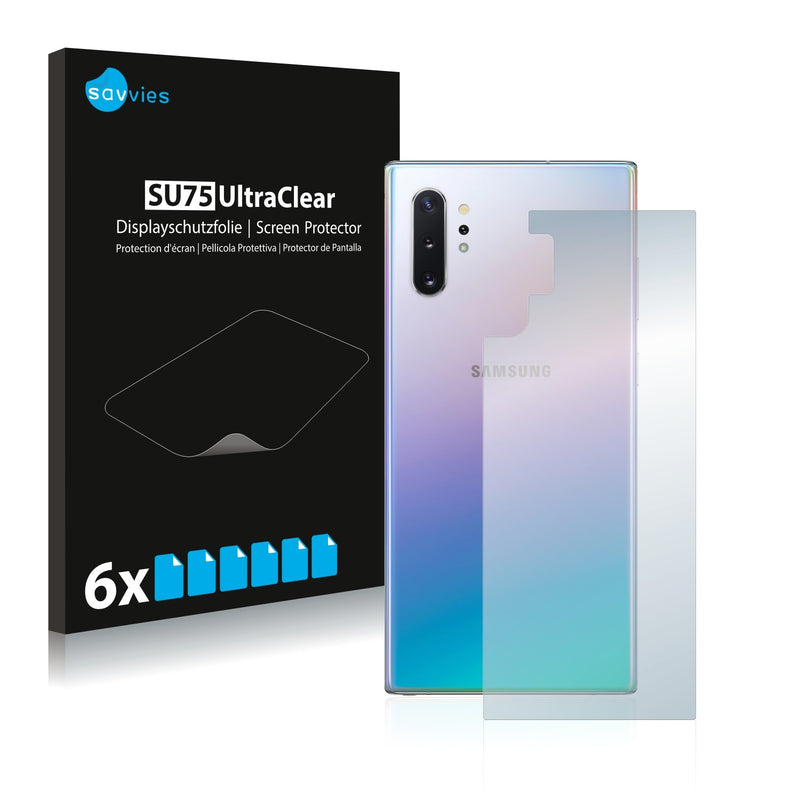 6x Savvies SU75 Screen Protector for Samsung Galaxy Note 10 Plus 5G (Back)