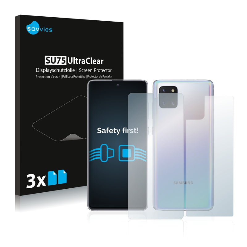 6x Savvies SU75 Screen Protector for Samsung Galaxy Note 10 Lite (Front + Back)