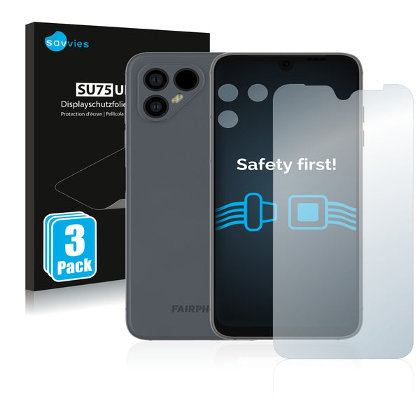 6x Savvies SU75 Screen Protector for Fairphone 4 (Front + cam)