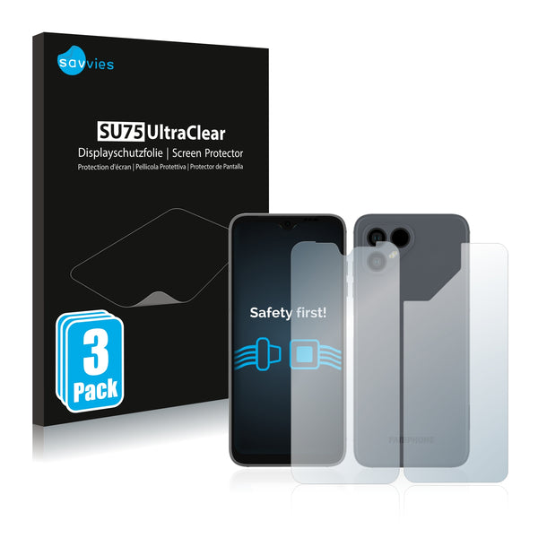6x Savvies SU75 Screen Protector for Fairphone 4 (Front + Back)