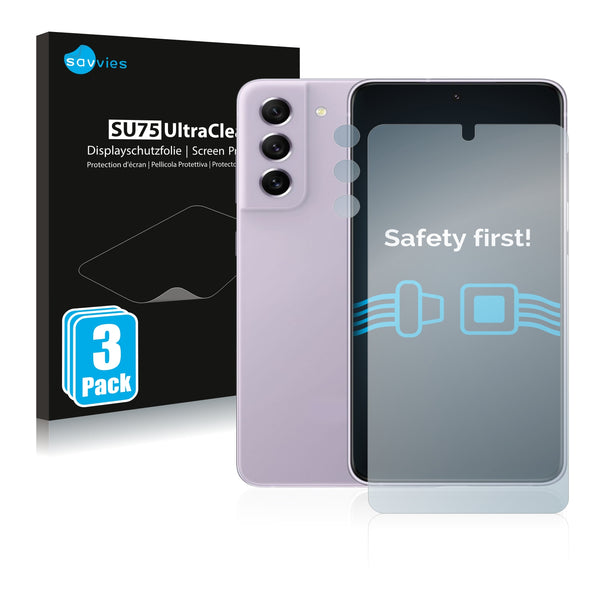 6x Savvies SU75 Screen Protector for Samsung Galaxy S21 FE 5G (Front + cam)